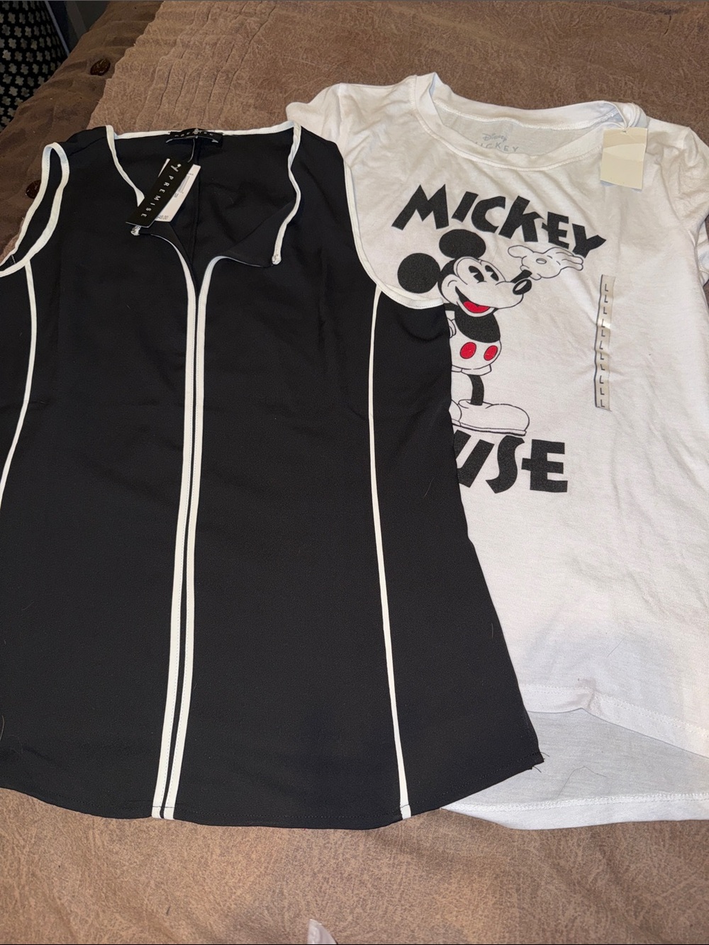 Med black top. large Disney Mickey shirt